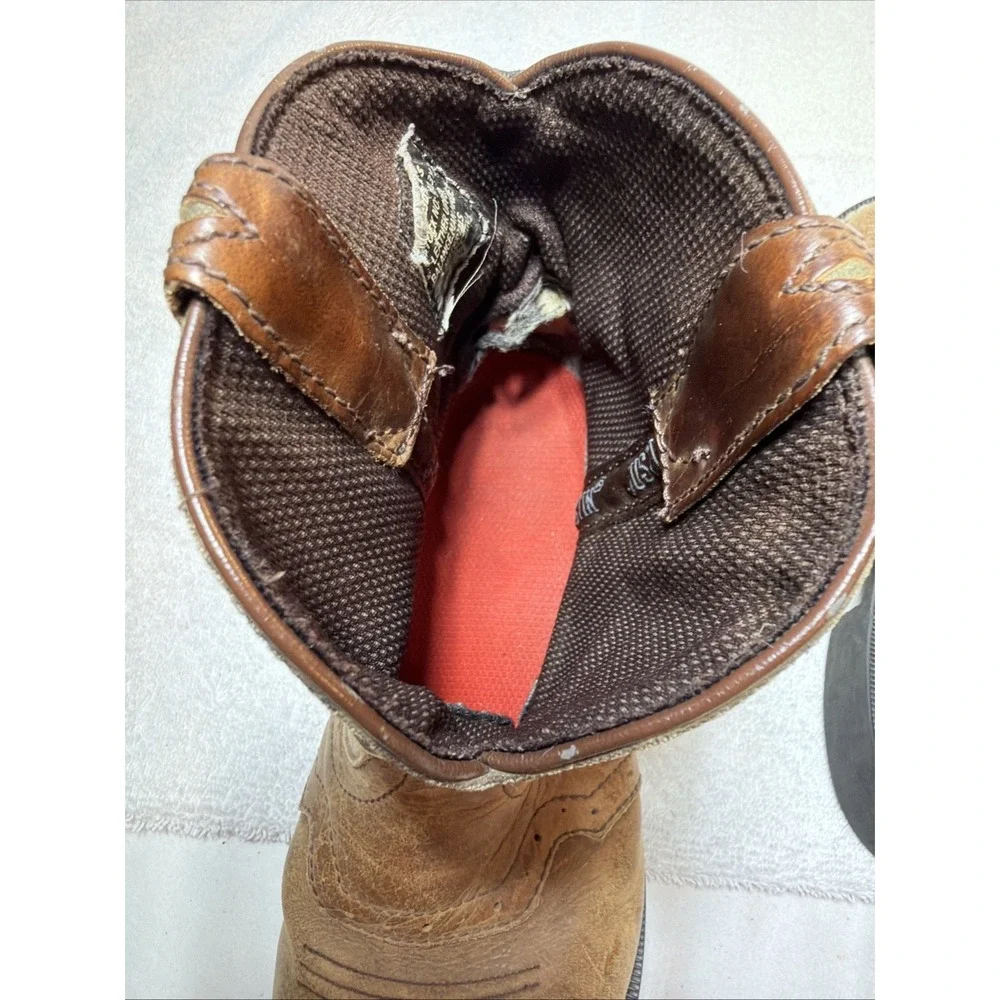 Justin K'S Kids Boots 9913Y Brown Leather Camo Size 3 D Pull On
